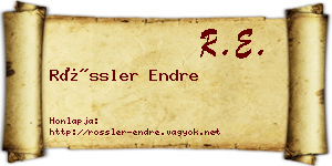 Rössler Endre névjegykártya
